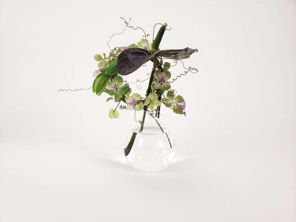 Anthurium in a wreath vine floral design Anthurium in a wreath vine floral design